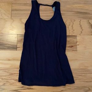 Athleta navy blue athletic tank with tie back M